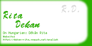 rita dekan business card